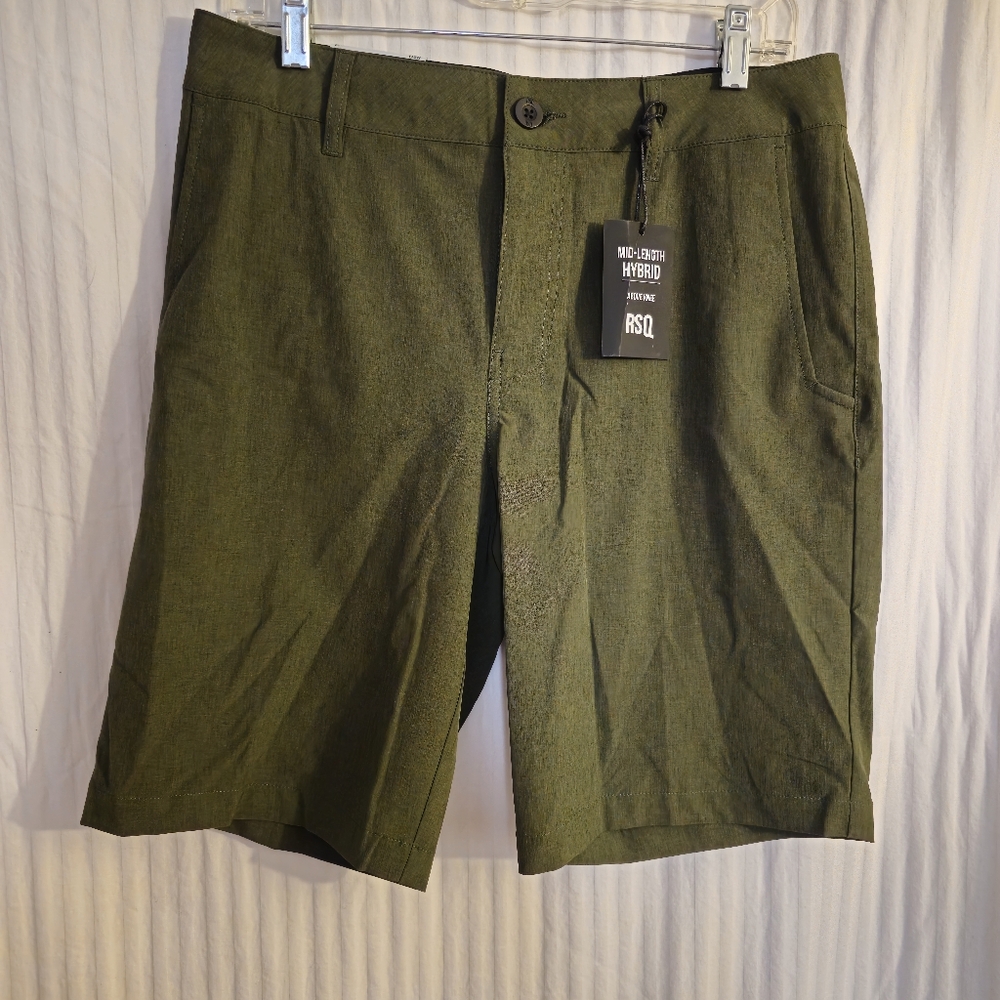 RSQ‎ Men's Green Hybrid Shorts Size 30